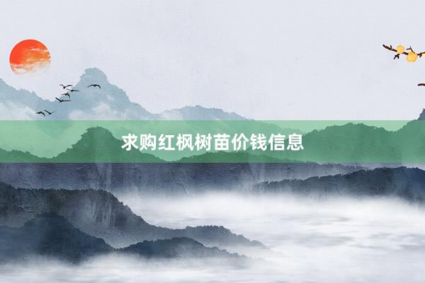 求购红枫树苗价钱信息